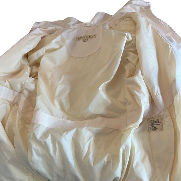 London Fog Womens Buttery Cream Lightweight Button Zipper Jacket Adjustable - L - Picture 6 of 16